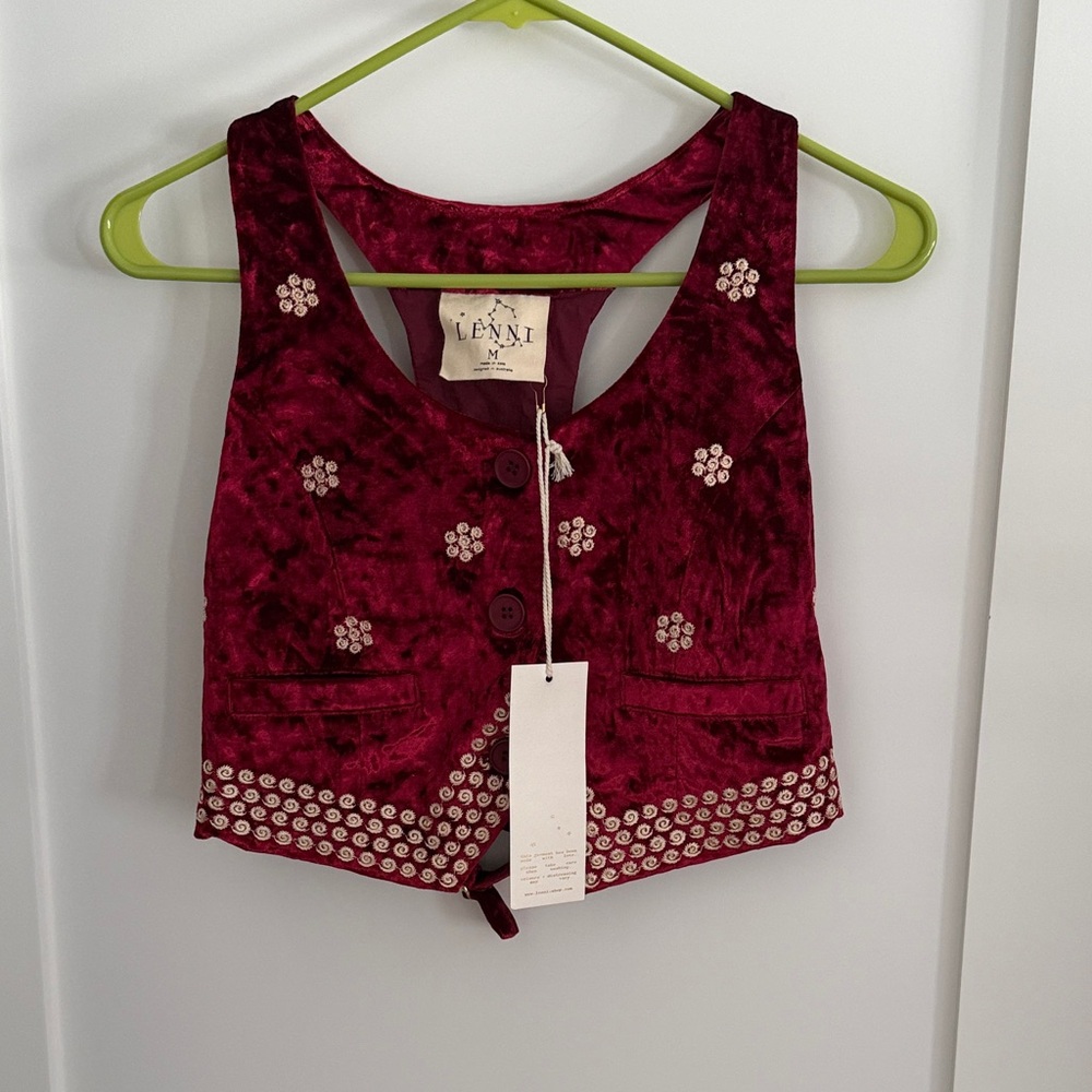 Lenni Burgundy Floral Crop Top